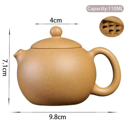 110ml Chinese Yixing Purple Clay Teapots Famous Artists Handmade Xi Shi Tea Pot Raw Ore Section Mud Kettle Zisha Tea Set