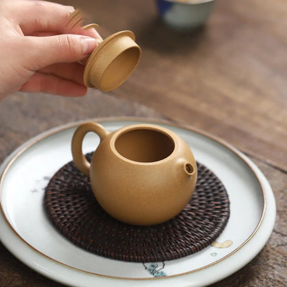 110ml Chinese Yixing Purple Clay Teapots Famous Artists Handmade Xi Shi Tea Pot Raw Ore Section Mud Kettle Zisha Tea Set
