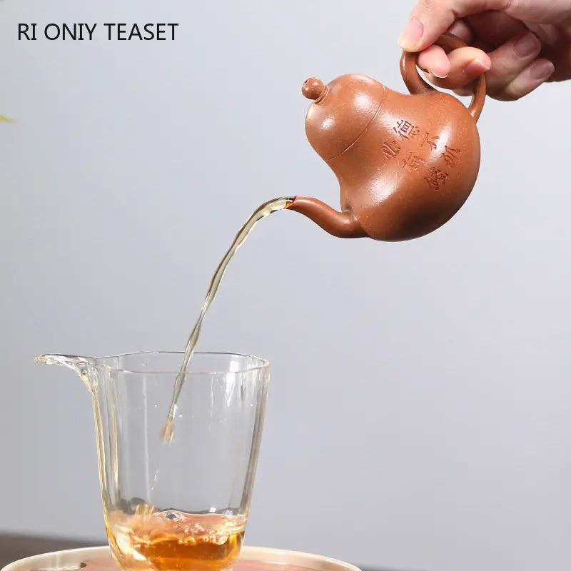 110ml Chinese Yixing Purple Clay Teapots Famous Small Capacity Handmade Tea Pot Raw Ore Beauty Kettle High-end Zisha Tea Set