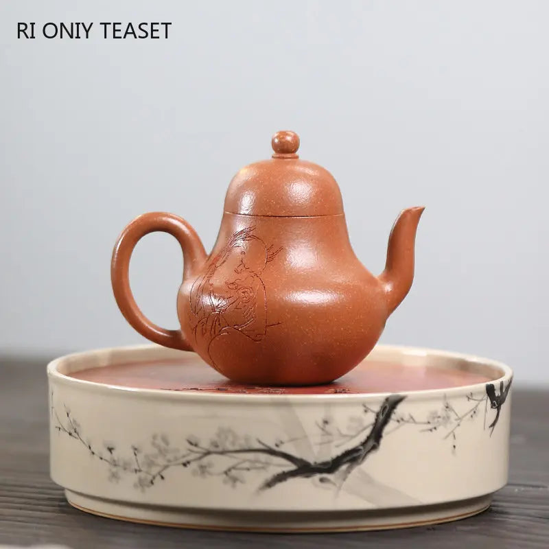 110ml Chinese Yixing Purple Clay Teapots Famous Small Capacity Handmade Tea Pot Raw Ore Beauty Kettle High-end Zisha Tea Set