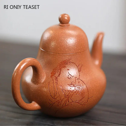 110ml Chinese Yixing Purple Clay Teapots Famous Small Capacity Handmade Tea Pot Raw Ore Beauty Kettle High-end Zisha Tea Set