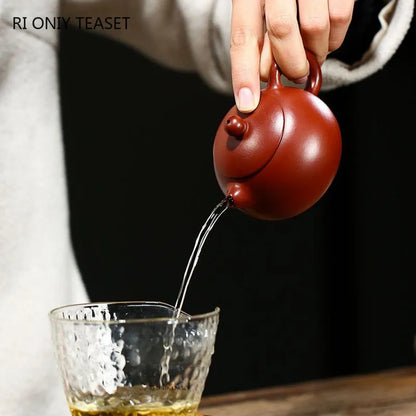 110ml Chinese Yixing Purple Clay Teapots Raw Ore Dahongpao Mud Xishi Tea Pot Kettle Famous Handmade Zisha Tea Set Teaware