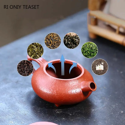 110ml Chinese Yixing Raw Ore Purple Clay Teapots Small Capacity Handmade Stone Scoop Tea Pot Kettle High-end Zisha Tea Set