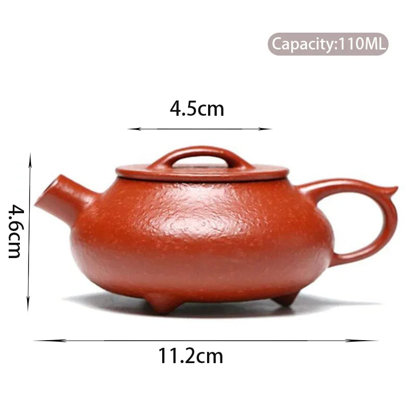 110ml Chinese Yixing Raw Ore Purple Clay Teapots Small Capacity Handmade Stone Scoop Tea Pot Kettle High-end Zisha Tea Set