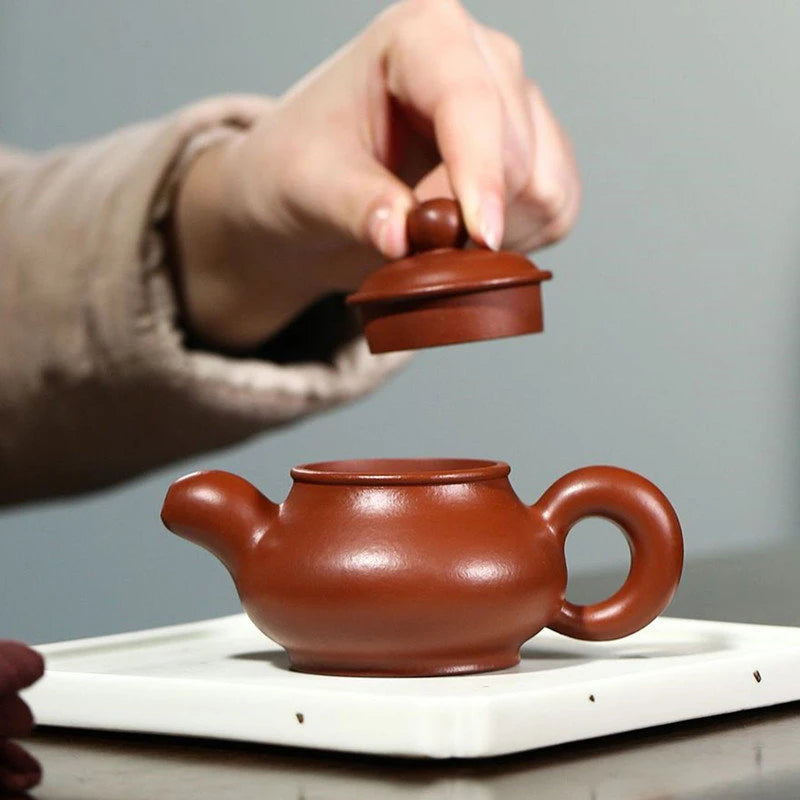 110ml Chinese Yixing Small Capacity Purple Clay Teapots Famous Artists Handmade Tea Pot Raw Ore Dahongpao Kettle Zisha Tea Set