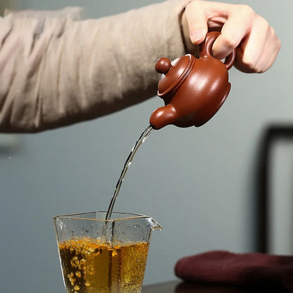 110ml Chinese Yixing Small Capacity Purple Clay Teapots Famous Artists Handmade Tea Pot Raw Ore Dahongpao Kettle Zisha Tea Set