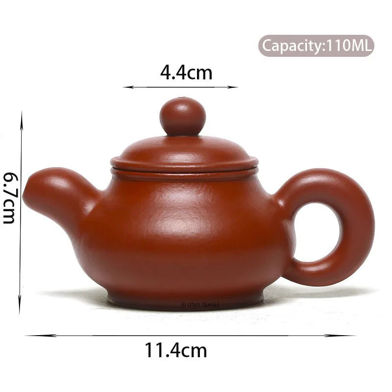 110ml Chinese Yixing Small Capacity Purple Clay Teapots Famous Artists Handmade Tea Pot Raw Ore Dahongpao Kettle Zisha Tea Set