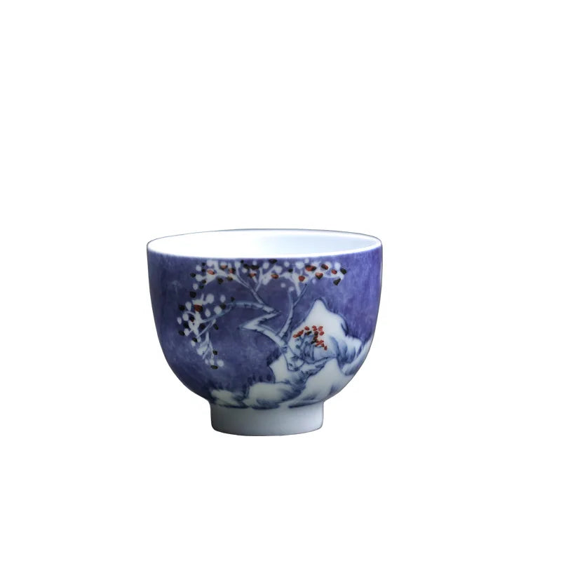 110ml Chinese master tea cup ceramic kungfu tea cups handpainted blue-and-white porcelain cup of tea under glazed teacups new
