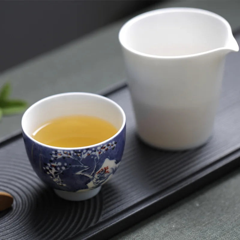 110ml Chinese master tea cup ceramic kungfu tea cups handpainted blue-and-white porcelain cup of tea under glazed teacups new