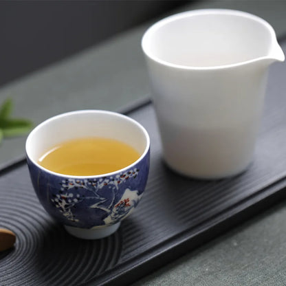 110ml Chinese master tea cup ceramic kungfu tea cups handpainted blue-and-white porcelain cup of tea under glazed teacups new