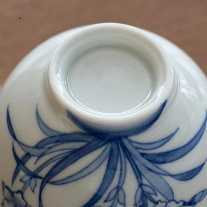 110ml Hand-painted Orchid Gaiwan Creative Blue and White Porcelain Bowls Tea Tureen Household Tea Making Cover Bowl Drinkware