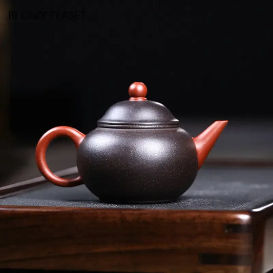 110ml Small Capacity Yixing Purple Clay Teapots Handmade Tea Pot Raw Ore Black Gold Purple Sand Kettle Chinese Zisha Tea Set