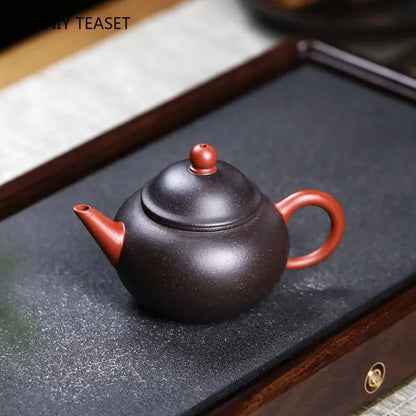 110ml Small Capacity Yixing Purple Clay Teapots Handmade Tea Pot Raw Ore Black Gold Purple Sand Kettle Chinese Zisha Tea Set