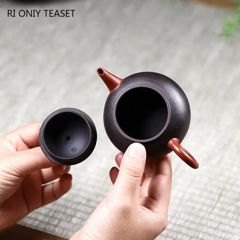 110ml Small Capacity Yixing Purple Clay Teapots Handmade Tea Pot Raw Ore Black Gold Purple Sand Kettle Chinese Zisha Tea Set