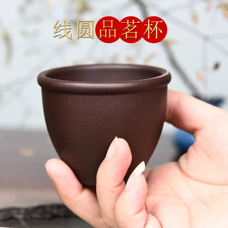110ml Vintage Purple Clay Tea Cup Chinese Traditional Arhat Zisha Tea Set Accessories Ceramic Master Cup Travel Tea Bowl Teaware