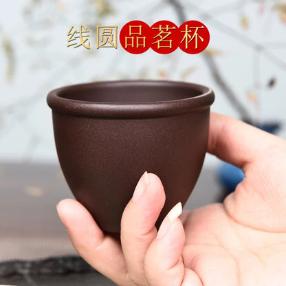 110ml Vintage Purple Clay Tea Cup Chinese Traditional Arhat Zisha Tea Set Accessories Ceramic Master Cup Travel Tea Bowl Teaware