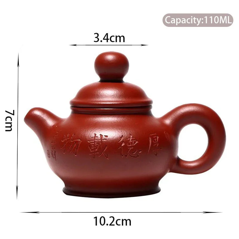 110ml Yixing High-end Purple Clay Teapot Famous Handmade Tea Pot Raw Ore Dahongpao Kettle Chinese Zisha Tea Set Collection