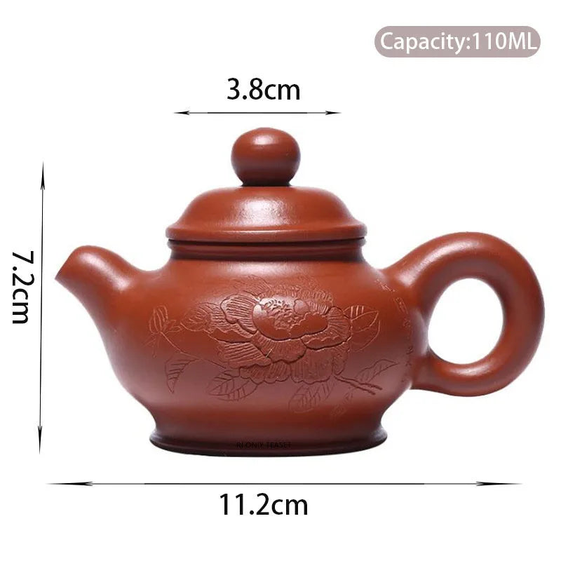 110ml Yixing Raw Ore Purple Clay Teapots Famous Handmade Small Capacity Squirrel Tea Pot Kettle Chinese High-end Zisha Tea Set