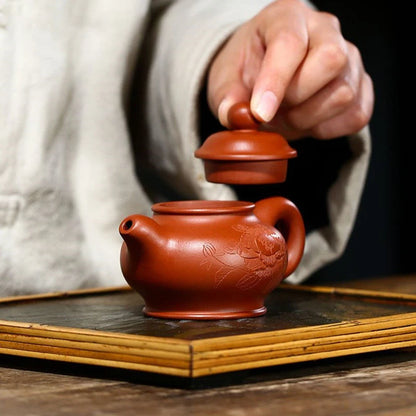110ml Yixing Raw Ore Purple Clay Teapots Famous Handmade Small Capacity Squirrel Tea Pot Kettle Chinese High-end Zisha Tea Set
