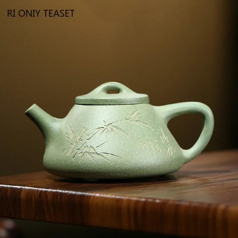 110ml classic Yixing Purple Clay Teapots Raw Ore bean green mud beauty Tea pot Household Stone scoop filter Kettle zisha Tea Set