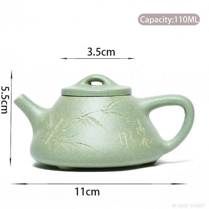 110ml classic Yixing Purple Clay Teapots Raw Ore bean green mud beauty Tea pot Household Stone scoop filter Kettle zisha Tea Set