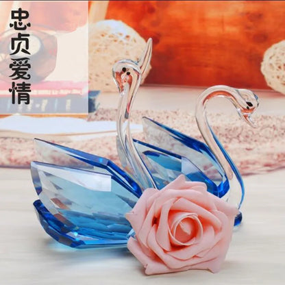 110mm k9 Crystal Swan Crafts Glass Paperweight Fengshui Ornaments Figurines  Wedding Party Decor Gifts Souvenir statue