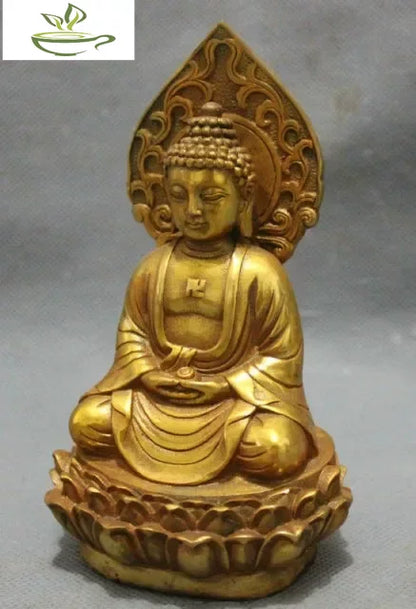 decoration bronze factory Pure Brass Antique  gold-plated brass pray bless shakyamuni Buddha Statue / Height: 5.5inch