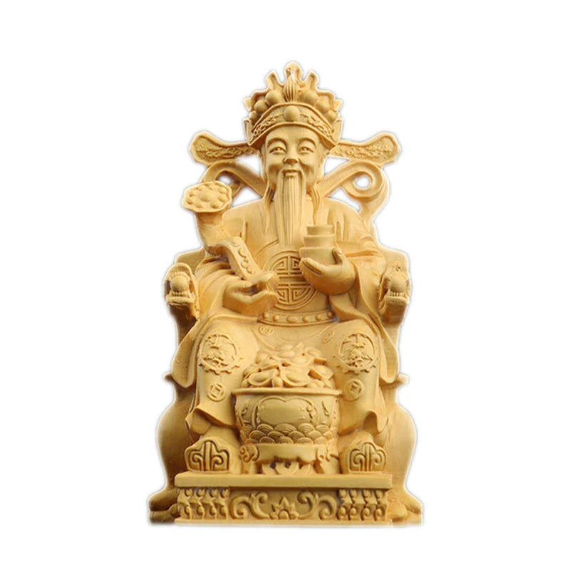 11cm Boxwood Wood Sculpture Real Wood Real Wood Feng Shui Collection Wood Statue Figure Statue Lucky