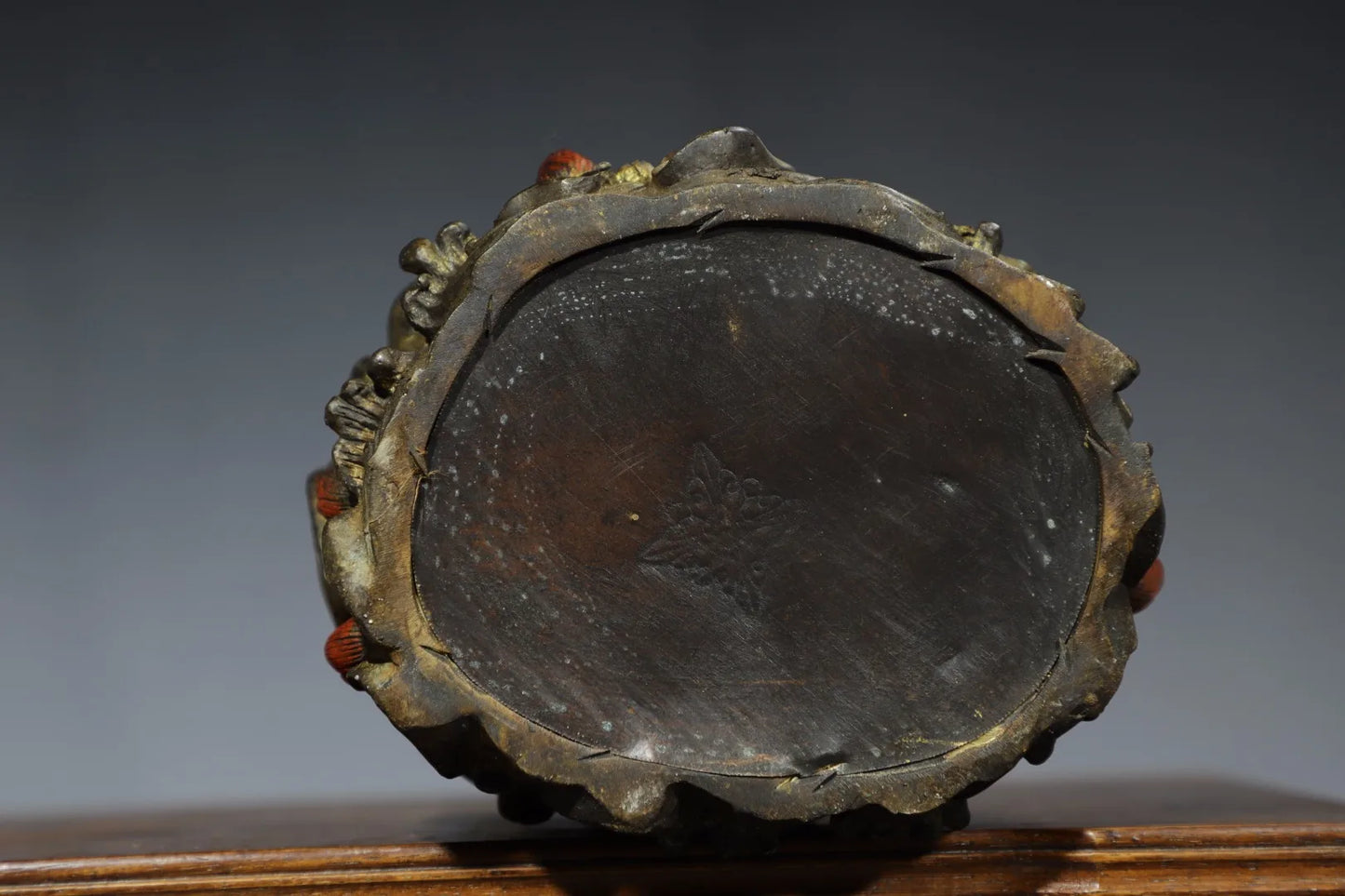 12"Tibetan Temple Collection Old Bronze Cinnabar Gilt Flame Ring Backlight Guanyin Bodhisattva Sitting Buddha Worship Hall