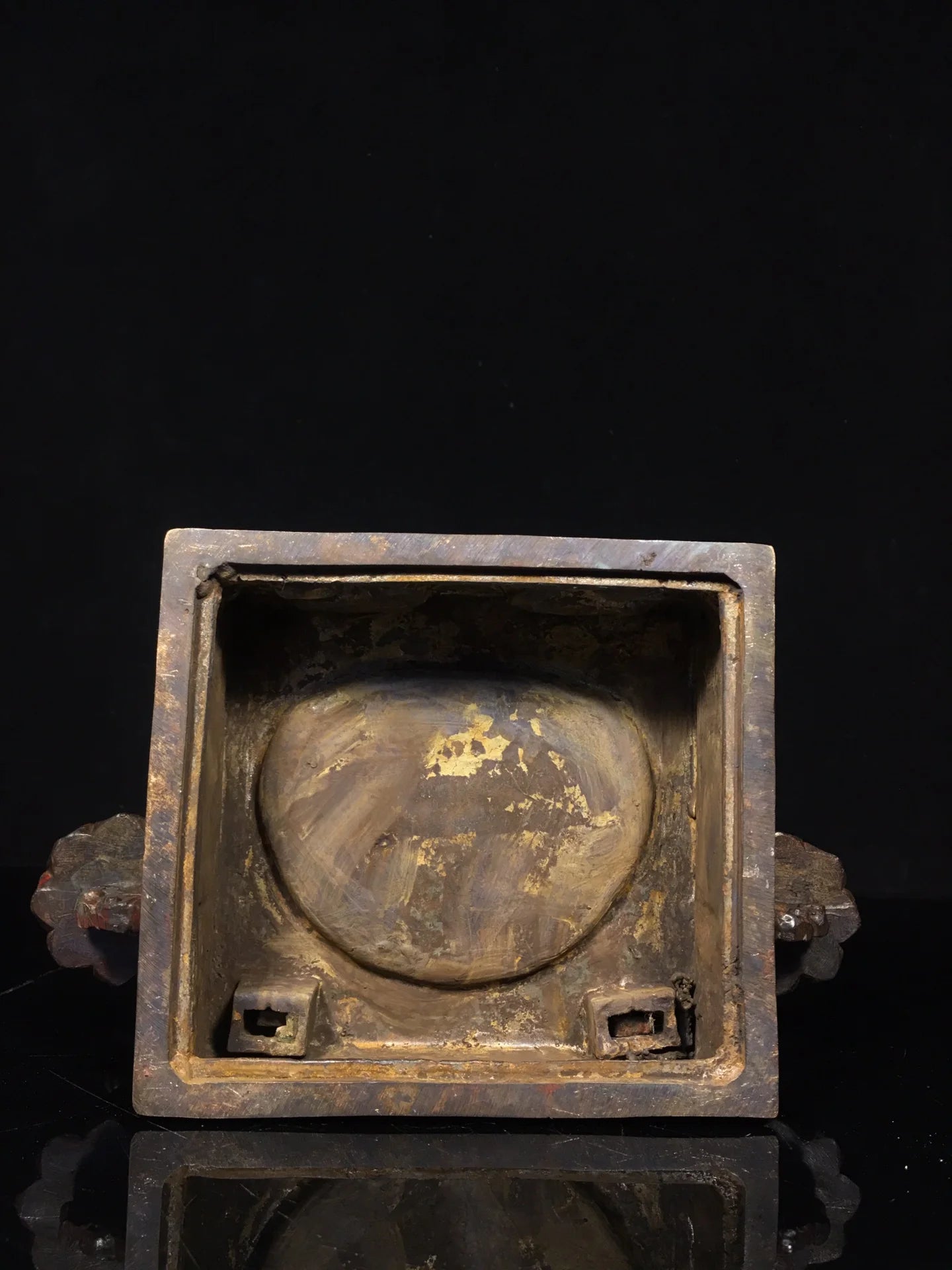 12"Tibetan Temple Collection Old Bronze Cinnabar Mud gold Northern Wei Buddha Shakyamuni Backlight Worship Hall Town house
