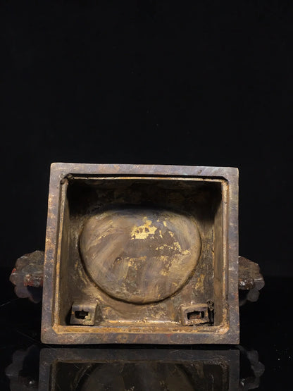 12"Tibetan Temple Collection Old Bronze Cinnabar Mud gold Northern Wei Buddha Shakyamuni Backlight Worship Hall Town house