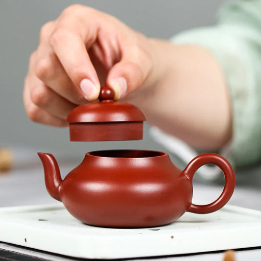 120 Zisha Teapot Yixing Handmade Pot Kung-fu Teaware Purple Clay Drinkware For Puer Green Black Chinese Tea Cinnabar Skillet Fis