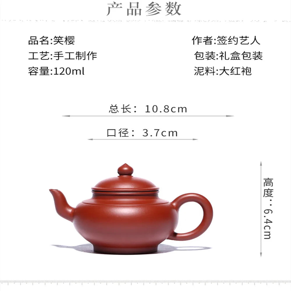 120CC Yixing Purple Clay Teapot Large Capacity Teapot Single Pot with Built-in  Steel Filter Teapot Household Kungfu Tea Set
