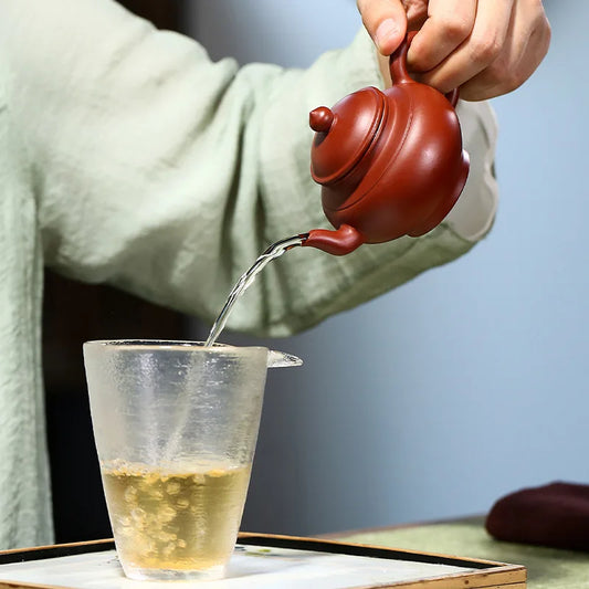 120CC Yixing Purple Clay Teapot Large Capacity Teapot Single Pot with Built-in  Steel Filter Teapot Household Kungfu Tea Set