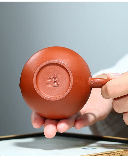 120ML Yixing Purple Clay Teapot Machine-made Xishi Tea Pot Raw Ore Dahongpao Quality Teaware Oolong Pu're Tea Set Filter Kettle