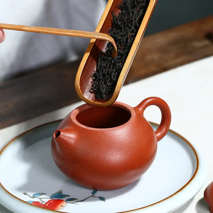 120ML Yixing Purple Clay Teapot Machine-made Xishi Tea Pot Raw Ore Dahongpao Quality Teaware Oolong Pu're Tea Set Filter Kettle