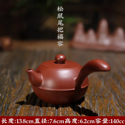120cc 150Cc haozhou Zhu Ni Hand Pulled Pot Side Handle Purple Clay Pot Kung Fu Tea Set Ball Hole Filter Foam Tea Pot