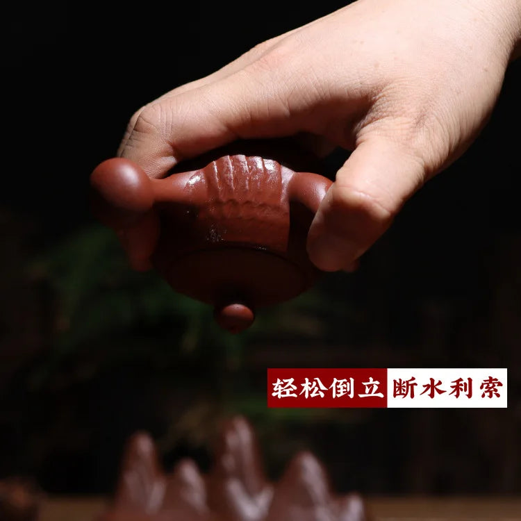 120cc 150Cc haozhou Zhu Ni Hand Pulled Pot Side Handle Purple Clay Pot Kung Fu Tea Set Ball Hole Filter Foam Tea Pot