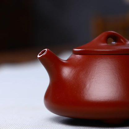 120cc Chaozhou Hand-Pulled Teapot Raw Ore Vermilion Mud Small Brewing Pot Purple Clay Kung Fu Tea Set Sketch xiaoshipiao Pot