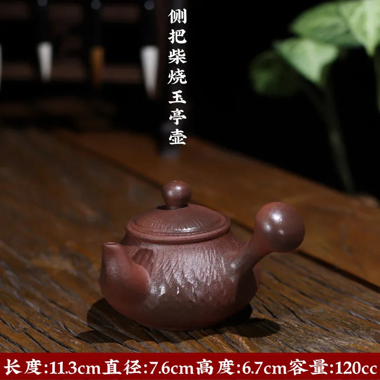 120cc Chaozhou old f let side pull lasts a pot of run of mine ore pure manual hand pot of purple sand teapot kung fu