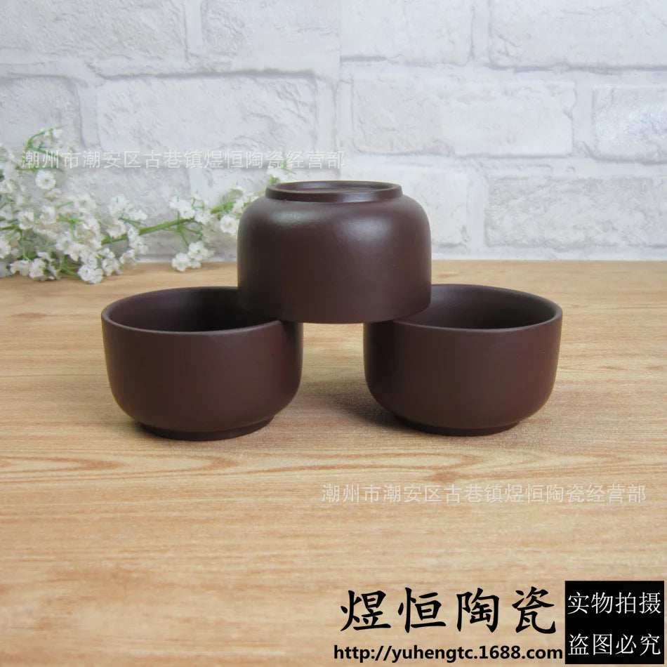 120cc Yixing Handmade Purple Clay Teacup Authentic Dahongpao Tea Bowl Travel Portable Pu'er Master Cup Chinese Tea Set Supplies