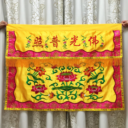 120cm Buddhist hall Temple home altar Worship Buddha Gods High quality Embroidery Altar table enclosure wall Hanging Curtain
