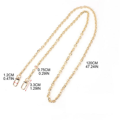 120cm DIY Chain Strap Handbag Chains Accessories Lady Shoulder Bags Crossbody Replacement Straps with Metal Buckles Making