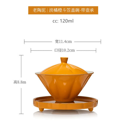120ml Antique Ceramic Tea Cup Handmade Portable Gaiwan Tea Bowl Household Beauty Tea Infuser Chinese Tea Set Accessories