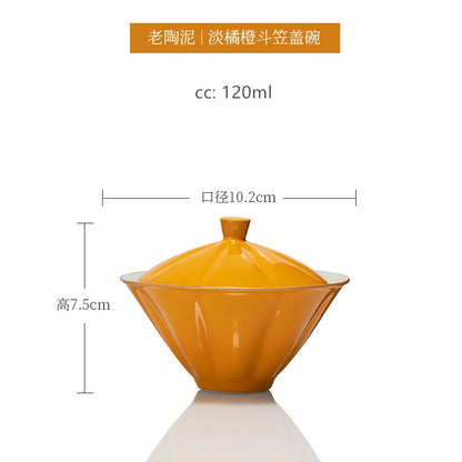 120ml Antique Ceramic Tea Cup Handmade Portable Gaiwan Tea Bowl Household Beauty Tea Infuser Chinese Tea Set Accessories