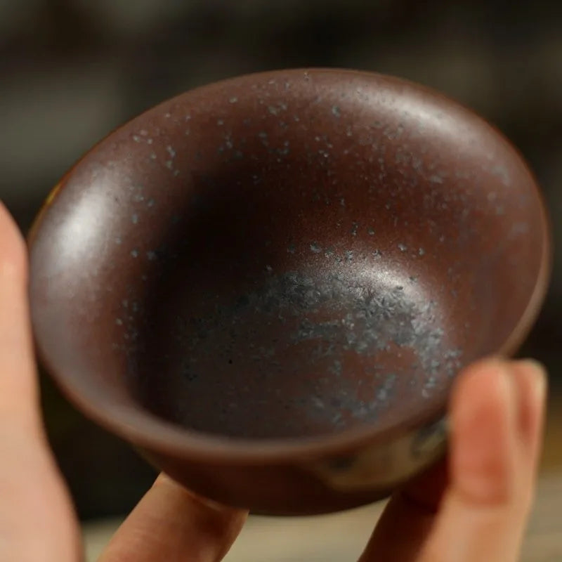 120ml Antique Gaiwan For Tea  Pottery Tureen With Lid Word Teaware Kung Fu Tea Ceremony Set Coffee Cups Bowls Vintage Chawan