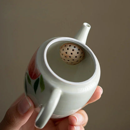 120ml Antique Pure Hand-painted Teapotjapanese Powder Yin Pot Household Tea Brewing Kettle with Strainer Accessories Ornaments