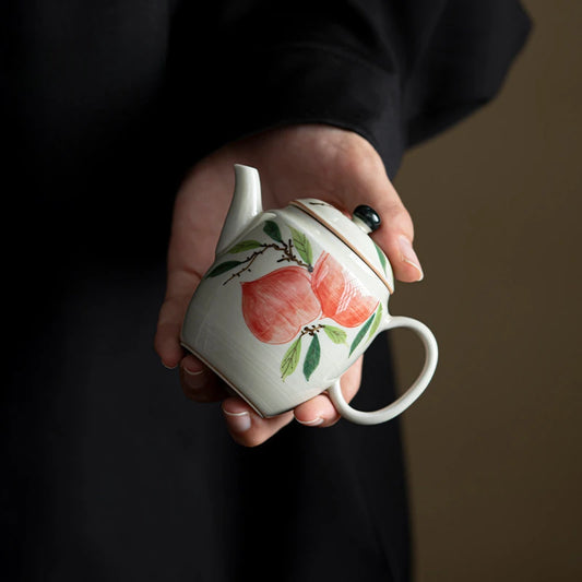 120ml Antique Pure Hand-painted Teapotjapanese Powder Yin Pot Household Tea Brewing Kettle with Strainer Accessories Ornaments