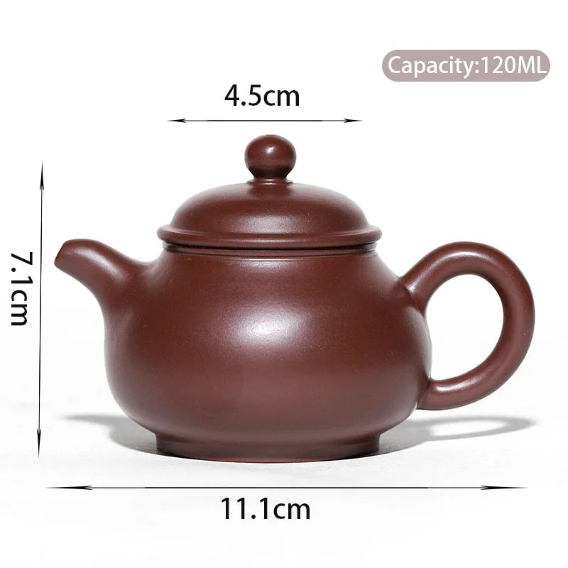 120ml Authentic Chinese Yixing Purple Clay Teapots Small Capacity Famous Artists Handmade Tea Pot Kettle Zisha Tea Set Teaware