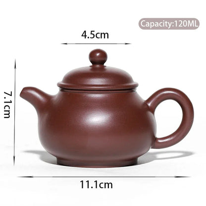 120ml Authentic Chinese Yixing Purple Clay Teapots Small Capacity Famous Artists Handmade Tea Pot Kettle Zisha Tea Set Teaware